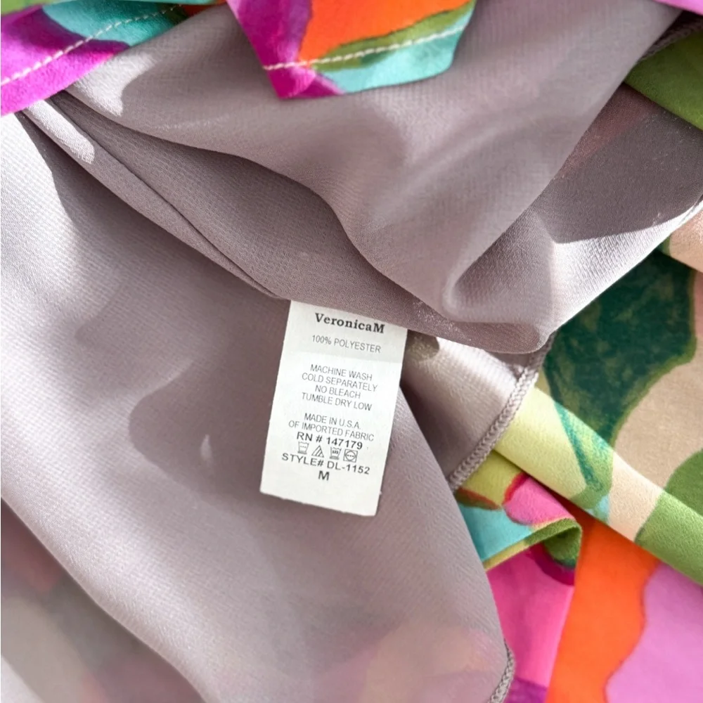 Veronica M Ruffle Wrap Colorful Dress in Malga print - Picture 6 of 6